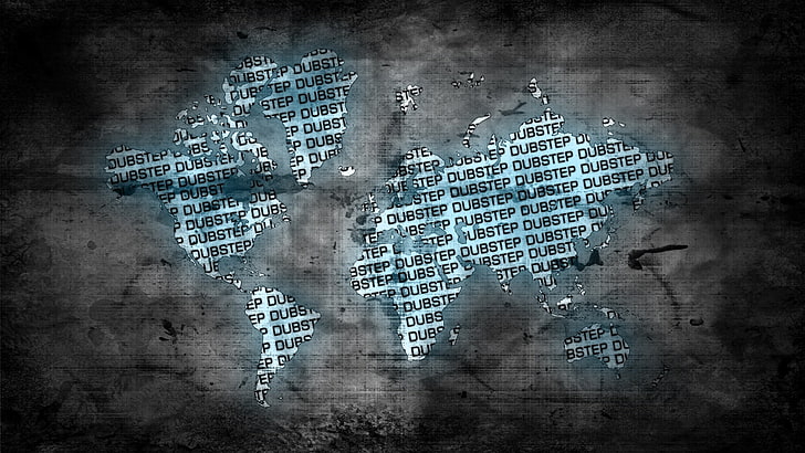 gray and blue map illustration, music, dubstep, Dabas, HD wallpaper