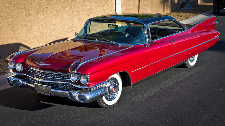 retrò, Cadillac, classica, anteriore, 1959, Sfondo HD