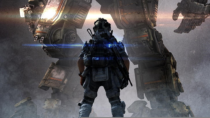 Halo wallpaper, Lights, Robot, Light, Soldiers, Hunter, Electronic Arts, Pilot, Titan, Equipment, Weapons, Titanfall, Respawn Entertainment, Dust, HD wallpaper