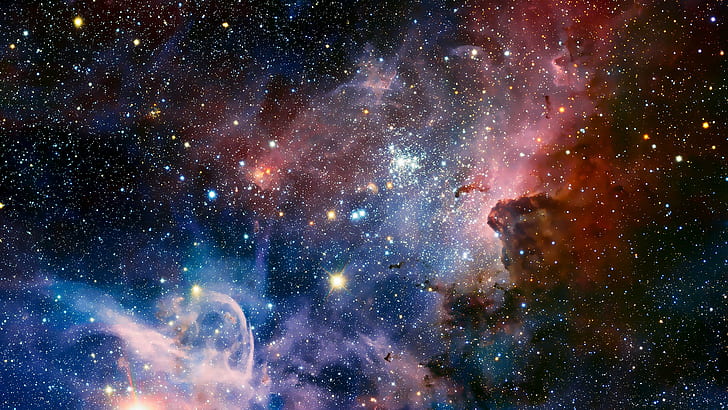 psychedelic, space, stars, nebula, HD wallpaper