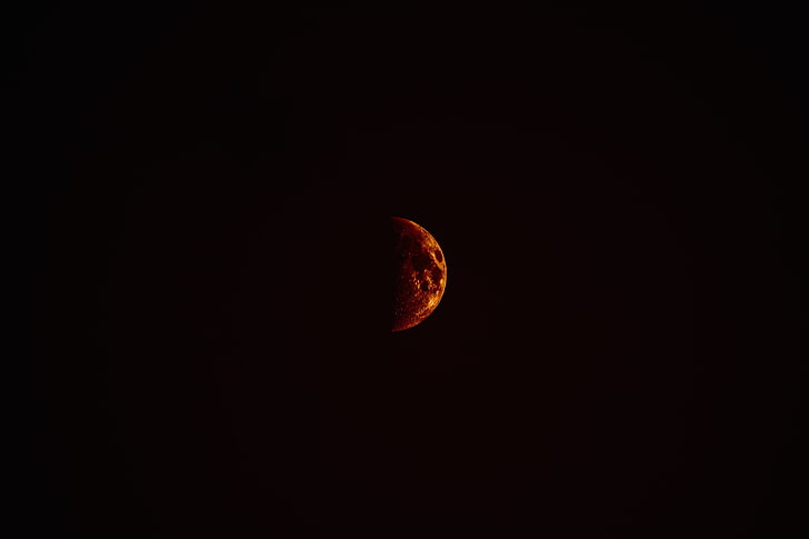 ดวงจันทร์บนพื้นหลังสีดำธรรมชาติดวงจันทร์ความเรียบง่ายกลางคืน, วอลล์เปเปอร์ HD
