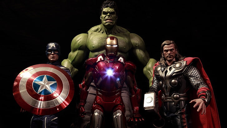 Bewundern Sie Captain America, Hulk, Iron Man und Thor als digitales Hintergrundbild, The Avengers, Avengers, Iron Man, Movie, HD-Hintergrundbild