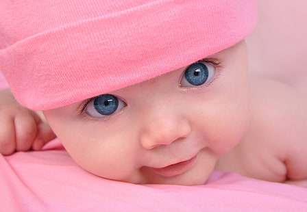 anak-anak, bayi, anak, anak bahagia, bayi bahagia, mata biru besar yang indah, mata biru besar yang indah, Wallpaper HD HD wallpaper
