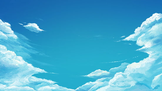 cloud illustration, drawing, sky, clouds, HD wallpaper HD wallpaper