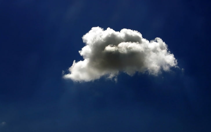 흰 구름, 구름, 하늘, 진한 파란색, 미니멀리즘, 명확하게, HD 배경 화면