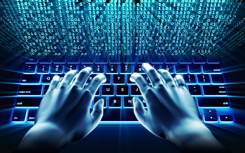 hacking, binary code, keyboard, internet, Technology, HD wallpaper HD wallpaper