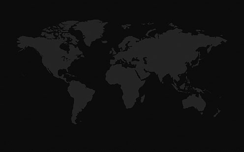 الأرض ، خلفية سوداء ، خريطة العالم ، القارة، خلفية HD HD wallpaper