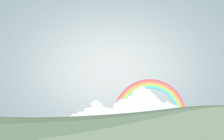 Regenbogen, Tal, Minimalismus, HD-Hintergrundbild