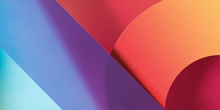 wallpaper digital warna biru, merah, dan oranye, Colourful, LG G6, Stock, HD, Wallpaper HD