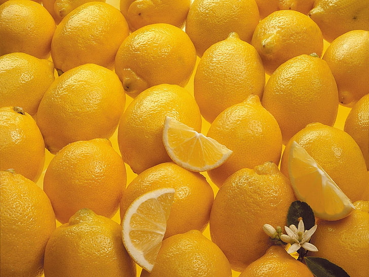 lemon, lemons, citron, yellow, segment, background, HD wallpaper