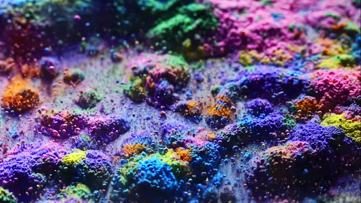 4K, abstrakcyjne, Color Burst, cząstki, cząstki pływające,, Tapety HD