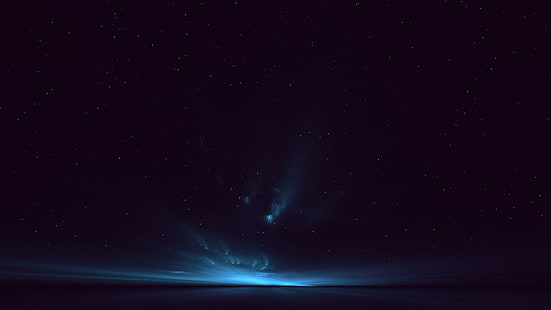 nocne niebo, gwiaździsta, gwiaździsta noc, noc, gwiazdy, horyzont, ciemność, ciemność, Tapety HD HD wallpaper
