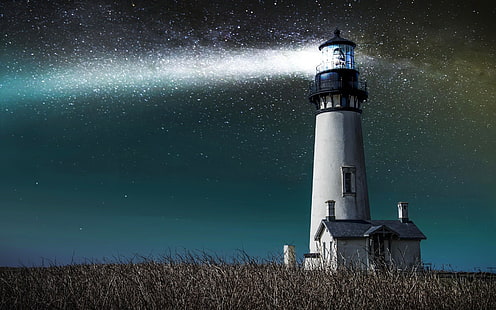 Leuchtturm, Nacht, HD-Hintergrundbild HD wallpaper