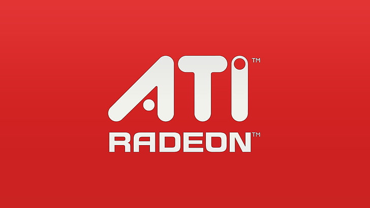 red background with Radeon text overlay, ati, radeo, red, HD wallpaper