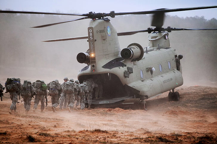 Hélicoptères militaires, Boeing CH-47 Chinook, hélicoptère, marine, Fond d'écran HD