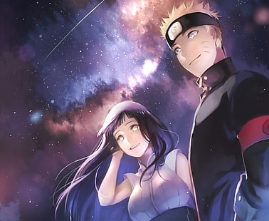 Naruto, Hinata Hyūga, Naruto Uzumaki, Starry Sky, Wallpaper HD HD wallpaper