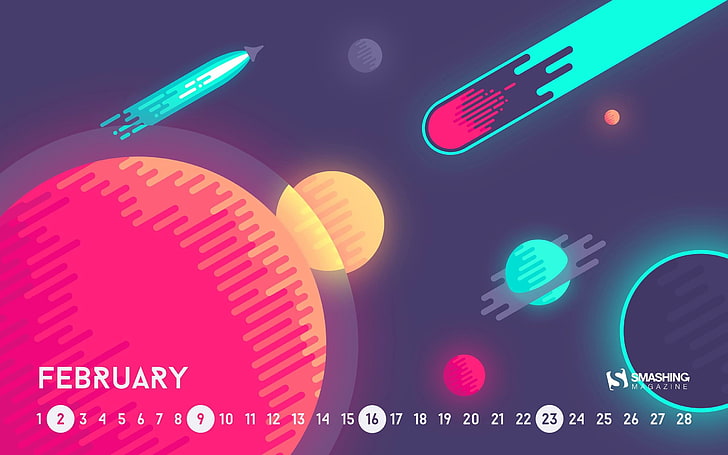 How Space Really Looks Like-February 2014 calendar.., blue and multicolored digital wallpaper, HD wallpaper