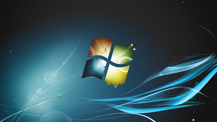 Windows wallpaper, Microsoft Windows, Windows 7, logo, HD wallpaper