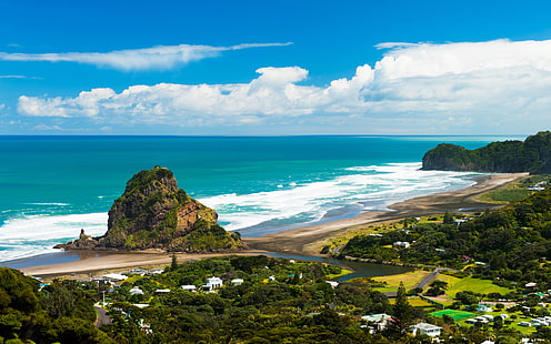 Piha Is A Coastal Village Piha Beach West From Auckland In The North Island New Zealand Wallpapers Hd Images For Desktop 3840×2400, HD wallpaper HD wallpaper