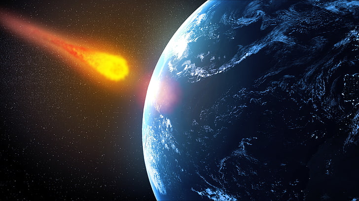 planet, destruction, meteorite future impact, HD wallpaper