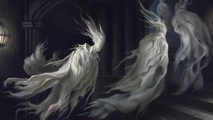 three white ghosts artwork, Dark, Ghost, HD wallpaper