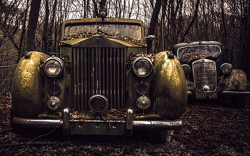 кола, превозно средство, развалина, Rolls-Royce, HD тапет HD wallpaper
