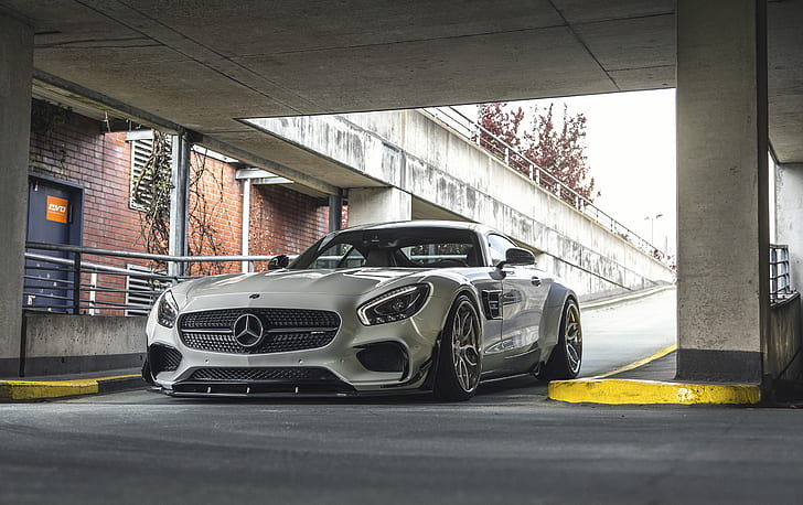 car, Mercedes-AMG GT, vehicle, Mercedes-Benz SLS AMG PD900GT, tuning, supercars, front angle view, HD wallpaper