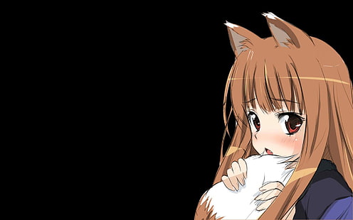 Holo, Spice e Wolf, garotas de anime, anime, orelhas de animais, Okamimimi, HD papel de parede HD wallpaper