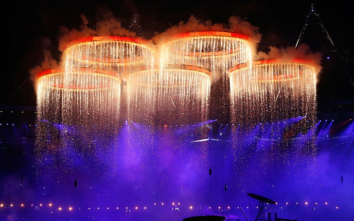 London Olympics Opening Ceremony, 5 red round lamps, opening, london, olympics, ceremony, sports, HD wallpaper