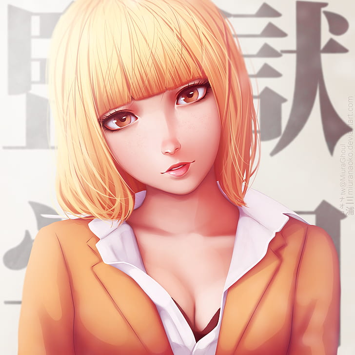 Spaltung, Blondine, Gefängnisschule, Midorikawa Hana, Anime Girls, HD-Hintergrundbild