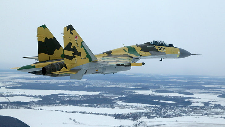 wojsko, samoloty wojskowe, myśliwiec odrzutowy, Suchoj Su-35, Suchoj, Rosyjskie Siły Powietrzne, Tapety HD