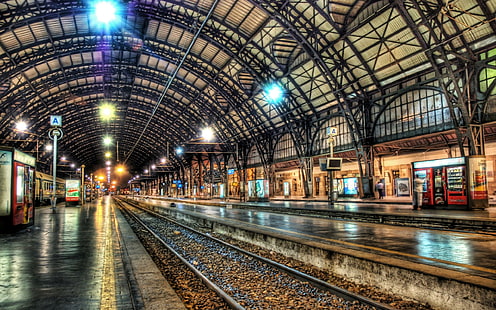Milan train station, train station, photography, 2560x1600, train, station, italy, europe, railroad, milan, HD wallpaper HD wallpaper