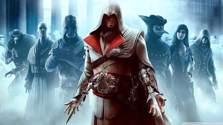 Plakat z gry Assassin's Creed, Assassin's Creed: Brotherhood, gry wideo, Assassin's Creed, Tapety HD