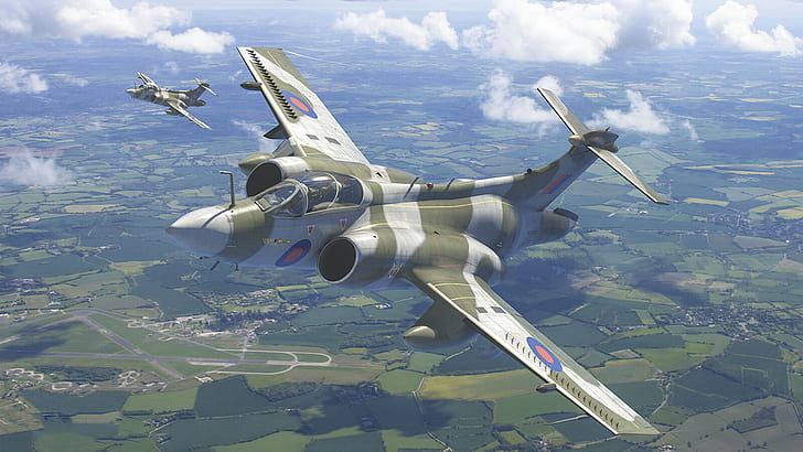 Blackburn Buccaneer, Royal air force UK, British double deck attack, HD wallpaper