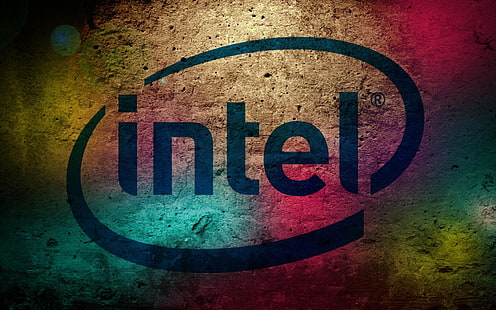 พื้นหลัง Intel โลโก้ Intel คอมพิวเตอร์ Intel คอมพิวเตอร์สีสันสดใส, วอลล์เปเปอร์ HD HD wallpaper
