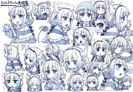 Kobayashi-san Chi no Maid Dragon, anime girls, Kanna Kamui (Kobayashi-san Chi no Maid Dragon), Sfondo HD HD wallpaper