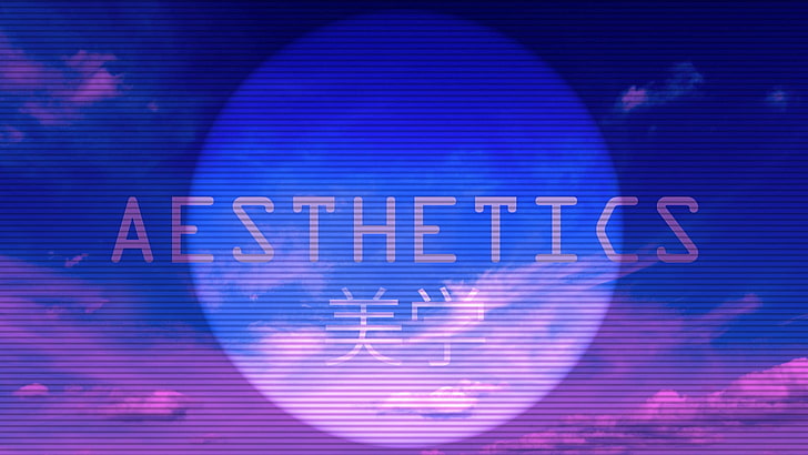 Digitale Tapete der Ästhetik, Dampfwelle, Kanji, chinesische Schriftzeichen, HD-Hintergrundbild