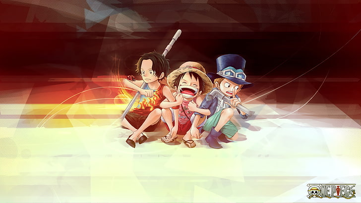 Аниме, One Piece, Обезьяна Д. Луффи, Портгас Д. Эйс, Сабо (One Piece), HD обои