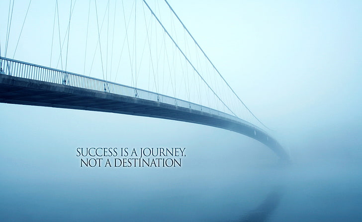 Success Quotes, gray cable bridge, Aero, Creative, Quotes, success, HD wallpaper