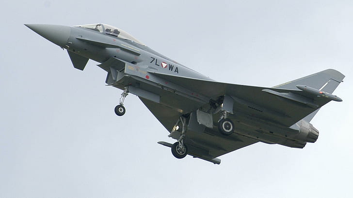EF2000 Typhoon_5, grauer 7l-Kampfflugzeug, Taifun, EF2000, Flugzeug, HD-Hintergrundbild