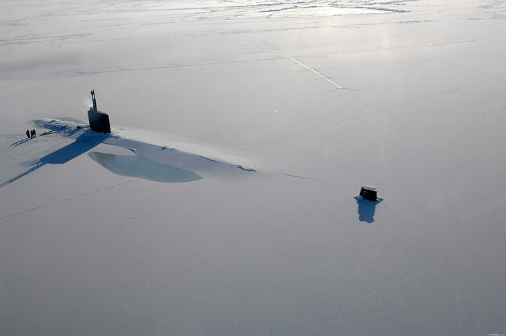 snow field, 전함, 미국 해군, 잠수함, USS 아나 폴리스 (SSN-760), HD 배경 화면