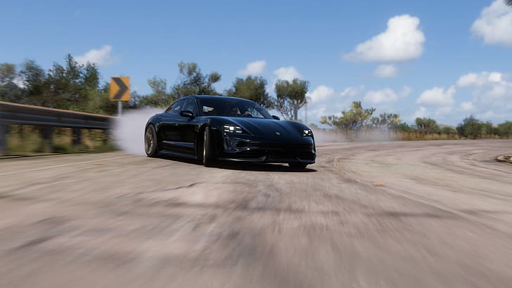Forza, Forza Horizon 5, Porsche Taycan, видео игри, фотография, HD тапет