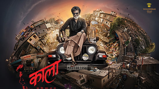 Poster del film di Bollywood, Rajnikanth, Kaala, Kaala Karikaalan, Tamil, Telugu, Hindi, HD, 2018, Sfondo HD HD wallpaper