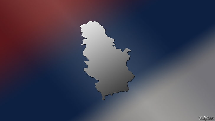 セルビア、地図、旗、国、 HDデスクトップの壁紙