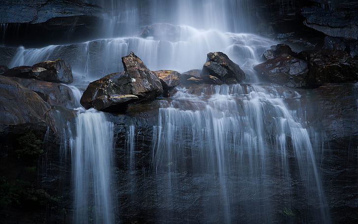 Wasserfall, Fels, nass, HD-Hintergrundbild