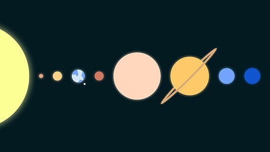 solar system illustration, minimalism, space, HD wallpaper HD wallpaper