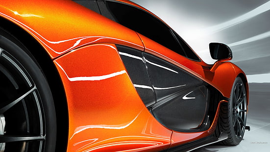 coupé rossa e nera, McLaren P1, auto, Sfondo HD HD wallpaper