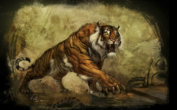 Tomb Raider, Kerndesign, Kristalldynamik, Tiger, Kunst, HD-Hintergrundbild