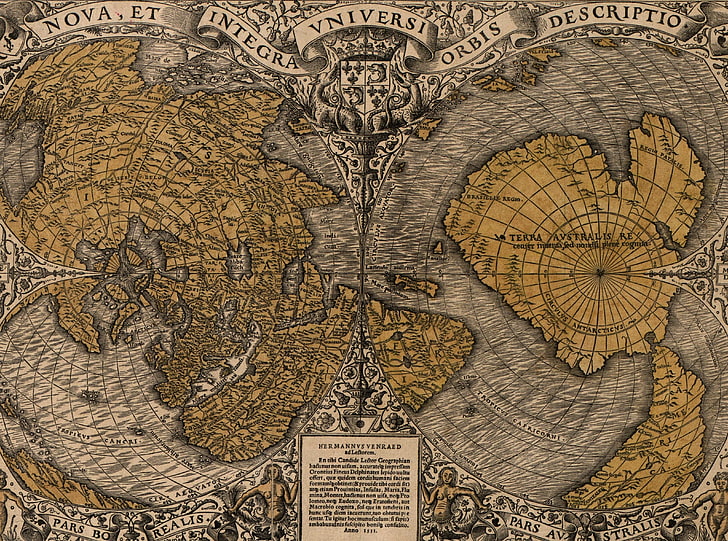 Mapa antigo, ilustração de mapa do mundo, viagens, mapas, HD papel de parede