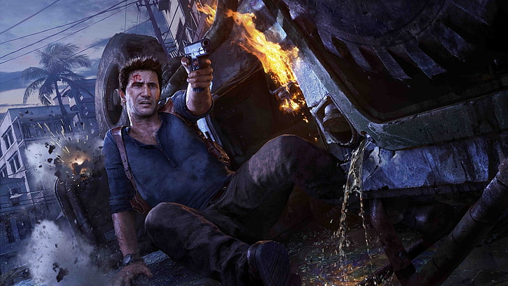 Nathan Drake, PlayStation 4, Uncharted 4: A Thiefs End, videojuegos, Fondo de pantalla HD